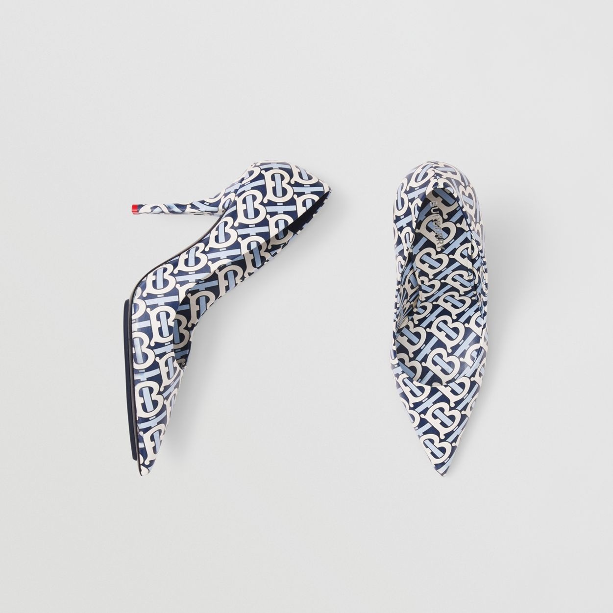 Monogram Print Lambskin Point-toe Pumps - 1
