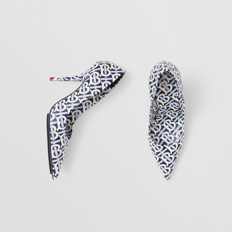 Monogram Print Lambskin Point-toe Pumps 1