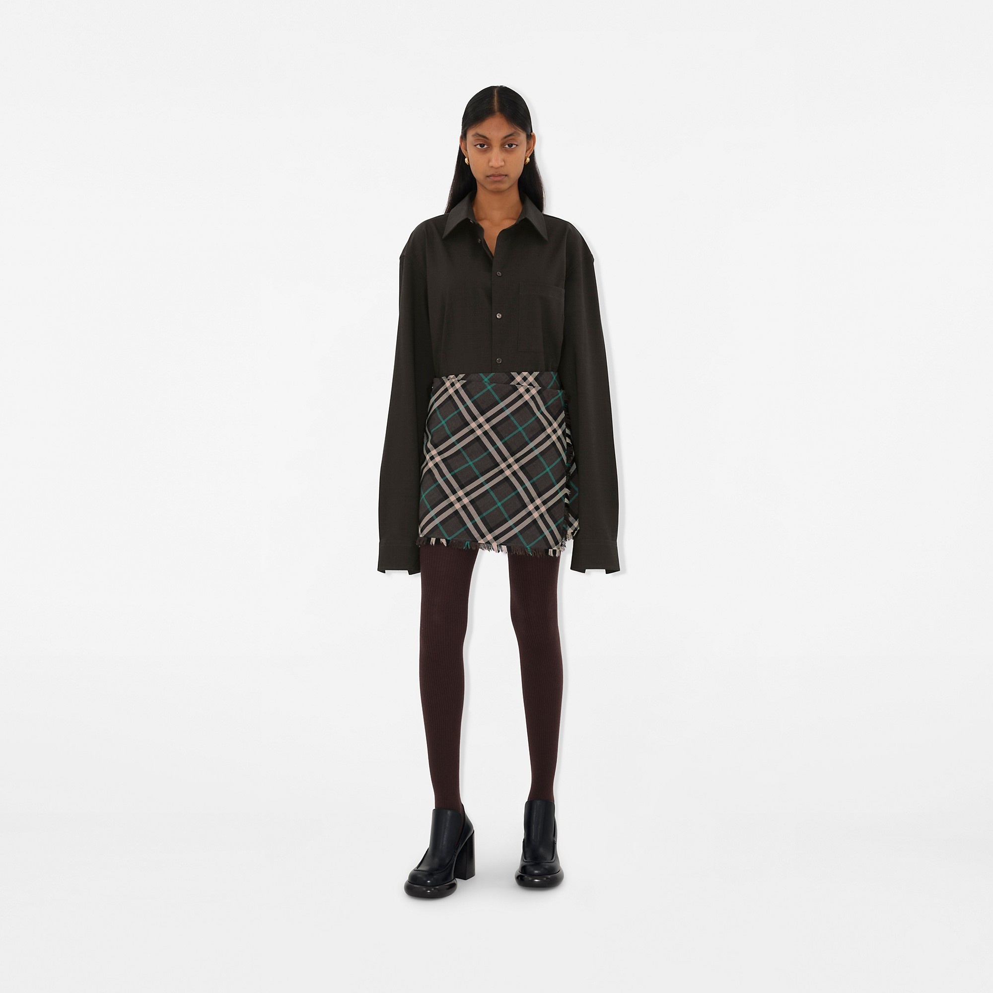 Check Wool Blend Mini Kilt - 2
