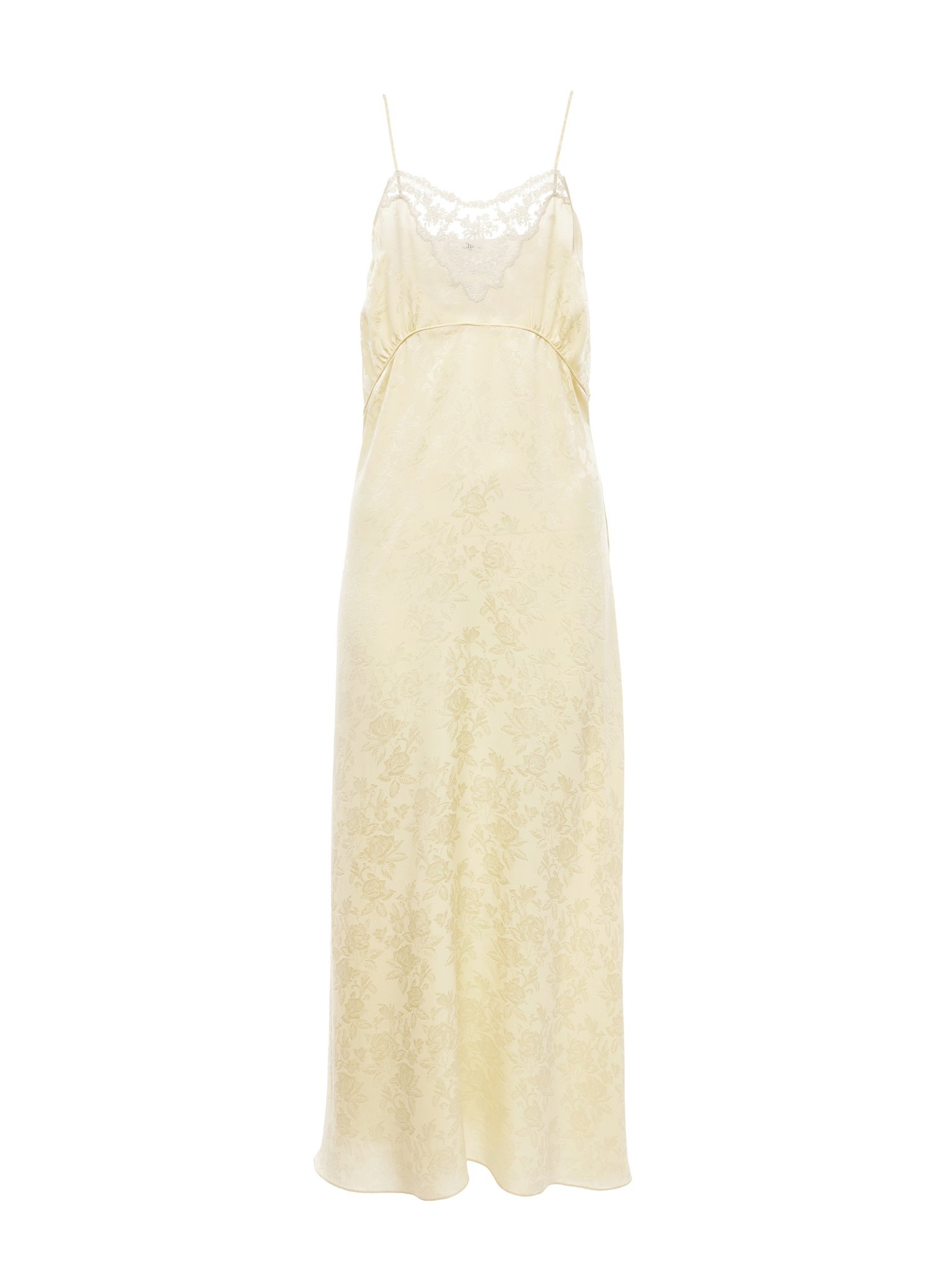 THIN-STRAP MIDI DRESS IN SILK JACQUARD & LACE - 1