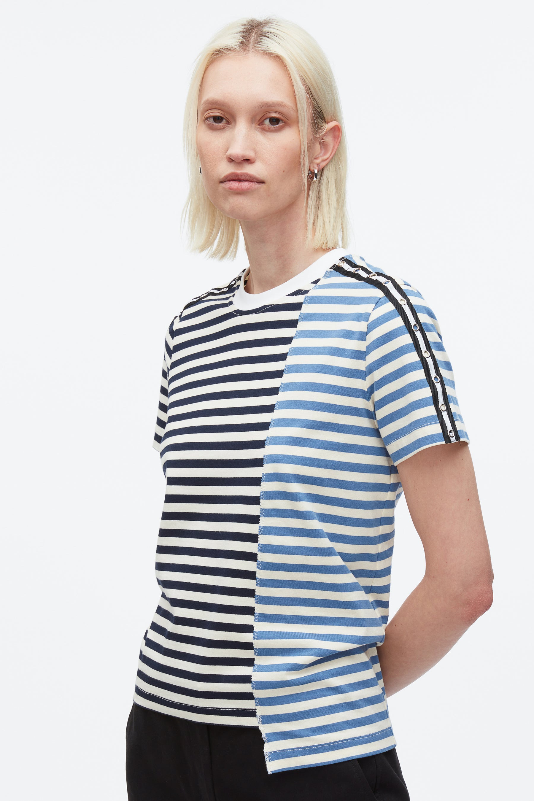 Stripe Patchwork T-Shirt - 6