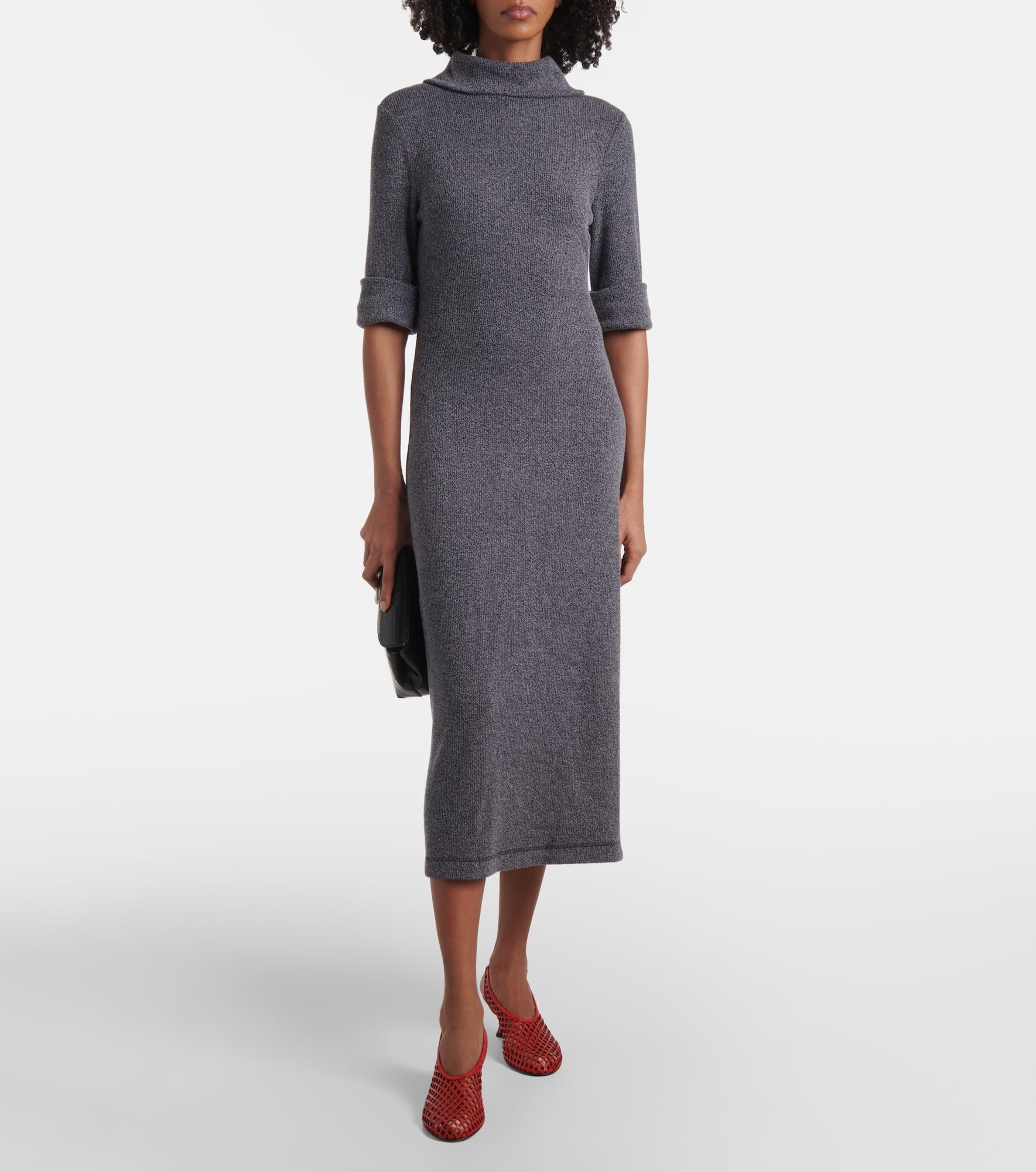 Cerine ribbed-knit bouclé midi dress - 2