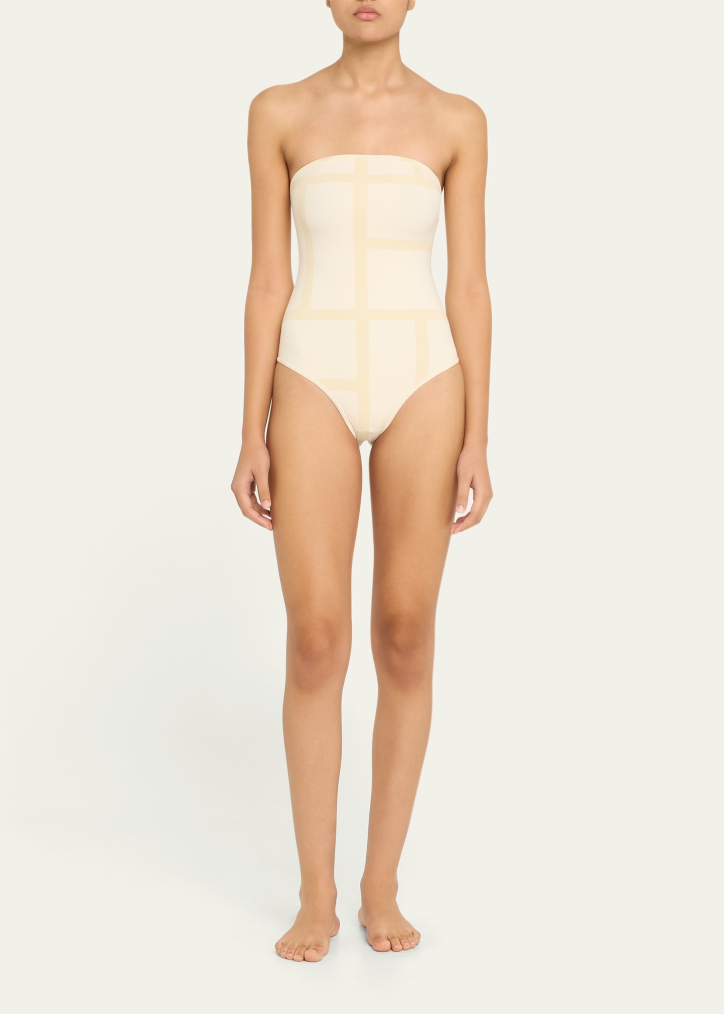Monogram Strapless One-Piece Swimsuit - 2