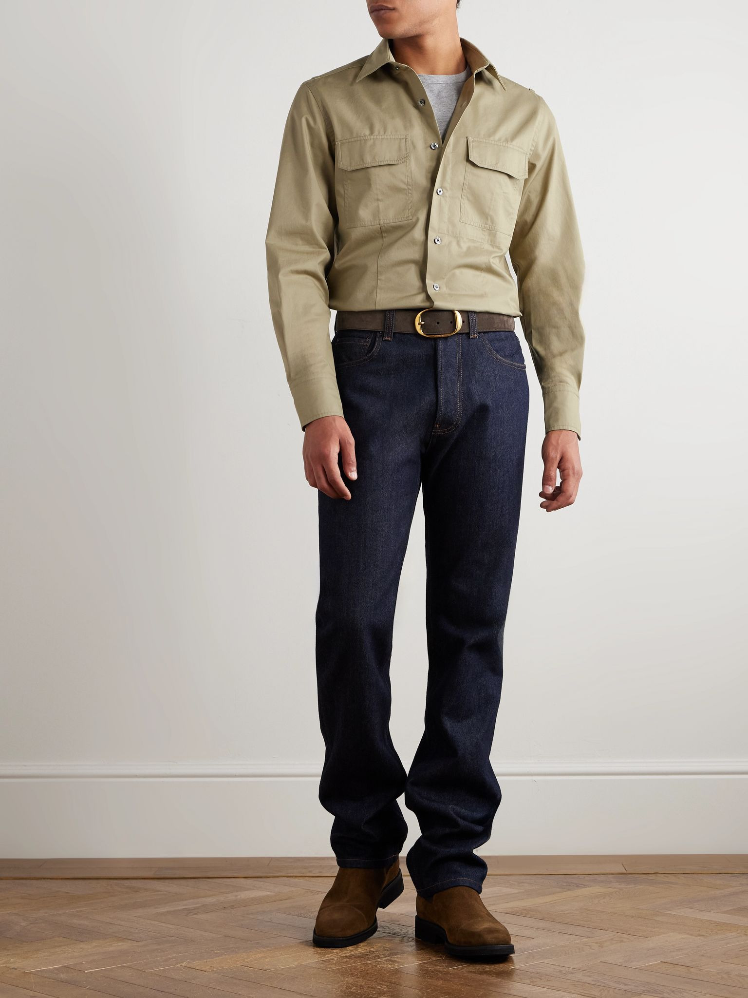 Cotton-Twill Shirt Green - 2