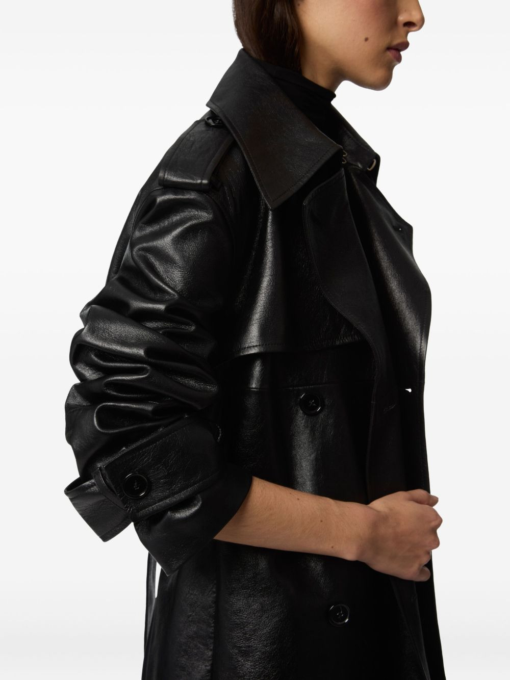 leather trench coat - 5