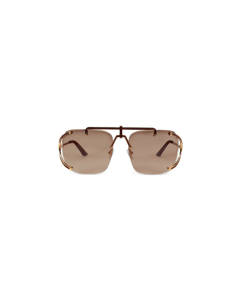 CASABLANCA Gold & Brown The Pilot Sunglasses outlook