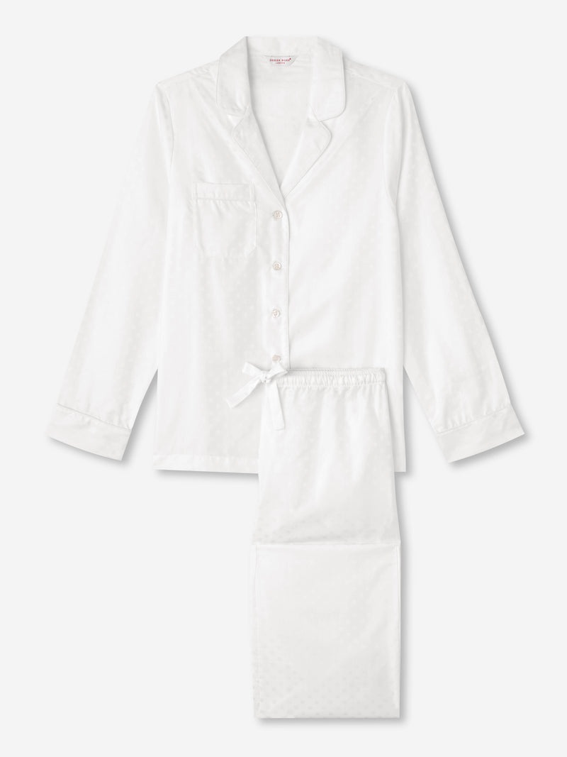 Women's Pyjamas Kate 7 Cotton Jacquard White - 1