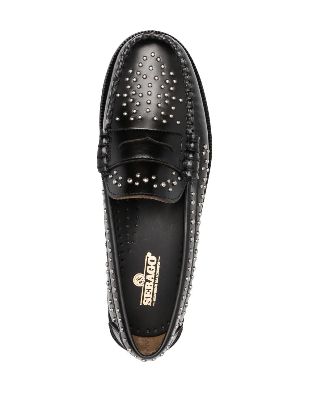stud-embellished leather loafers - 4
