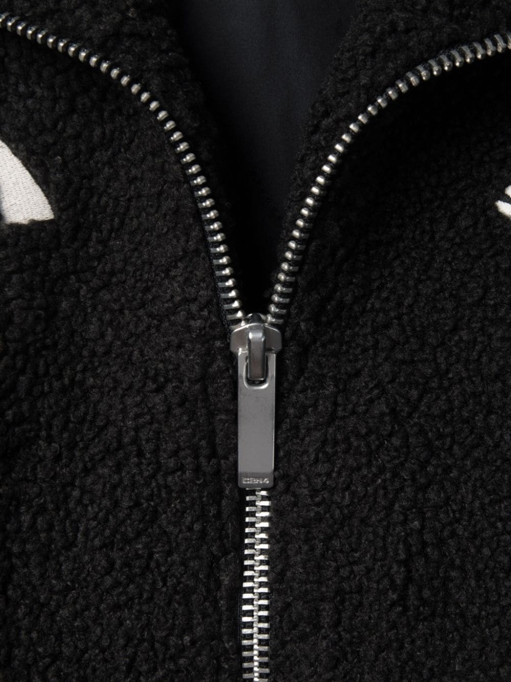 logo-print textured jacket - 4