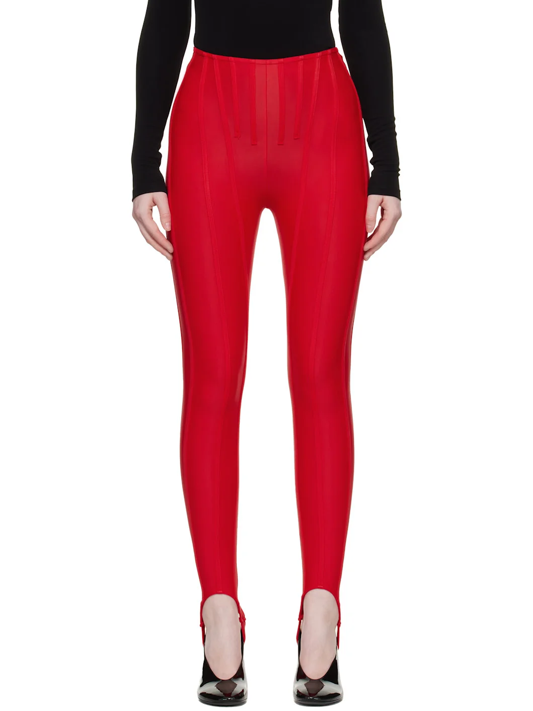 SSENSE Exclusive Red Corseted Leggings - 1