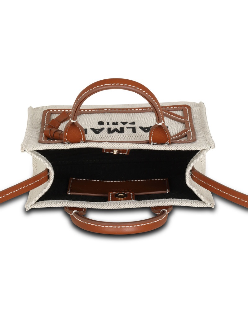 B-Army mini canvas shopping bag with leather inserts 5