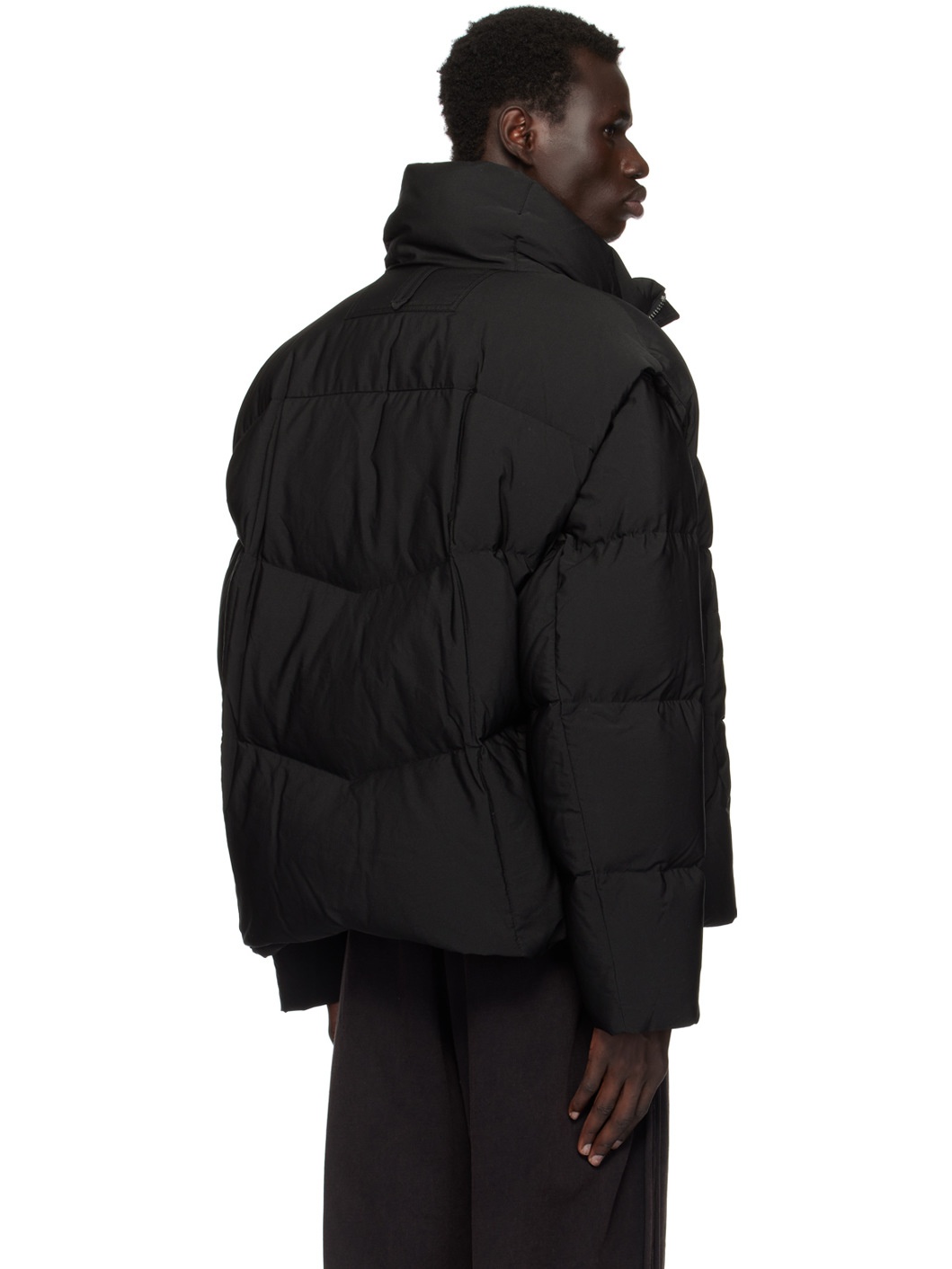 Black Detachable Sleeves Jacket - 3