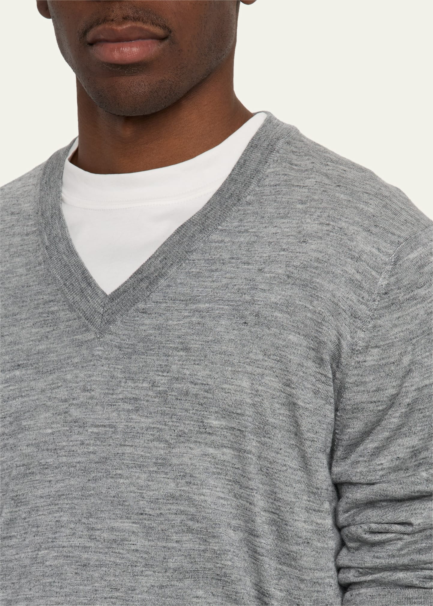 Men's Cashmere-Blend V-Neck Sweater - 5