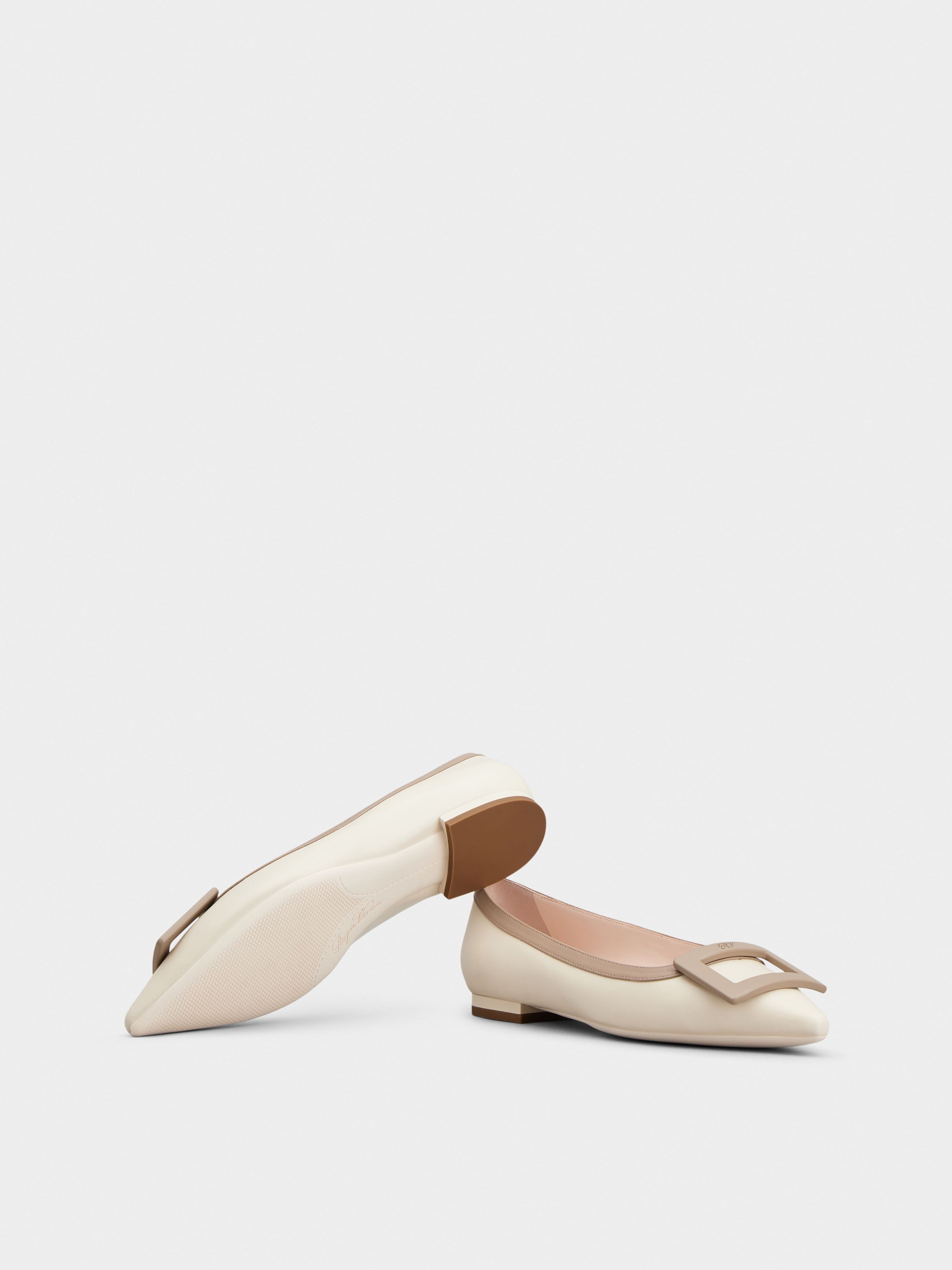 Gommettine Bicolor Lacquered Buckle Ballerinas in Nappa Leather - 6