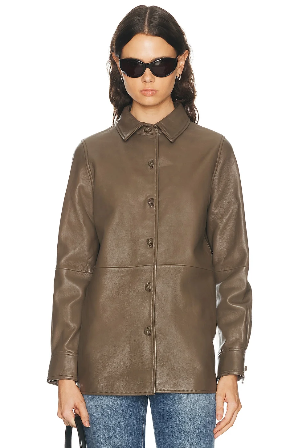 Leather Pankou Closure Overshirt - 1