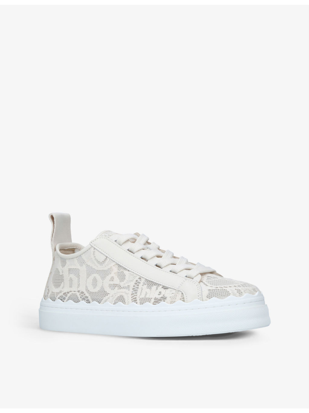 Lauren brand-motif lace trainers - 3