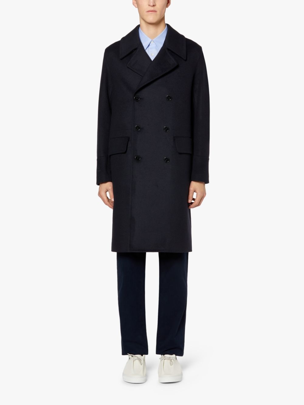 REDFORD NAVY WOOL & CASHMERE DOUBLE BREASTED COAT | GM-1101 - 2