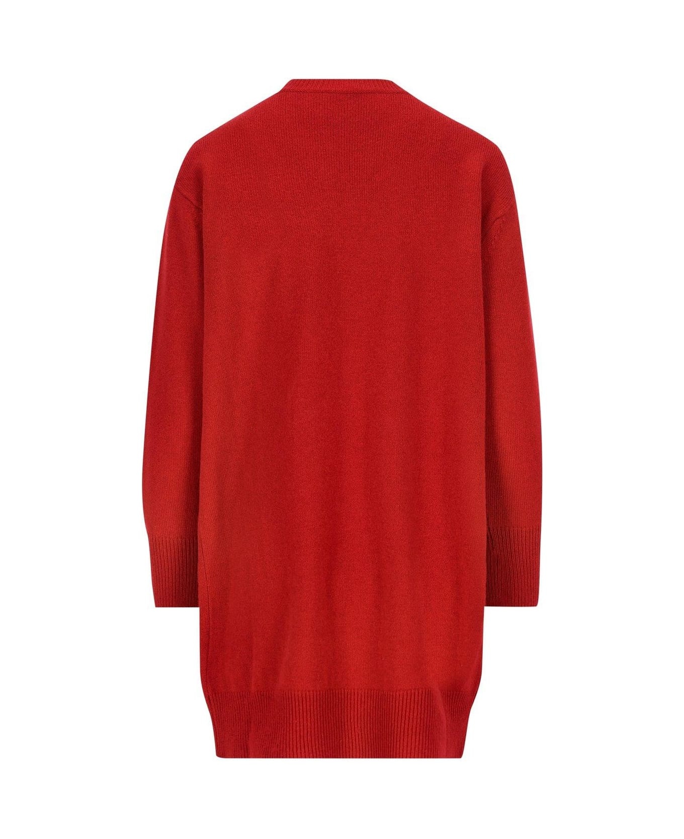 Embellished Crewneck Long-sleeved Dress - 2