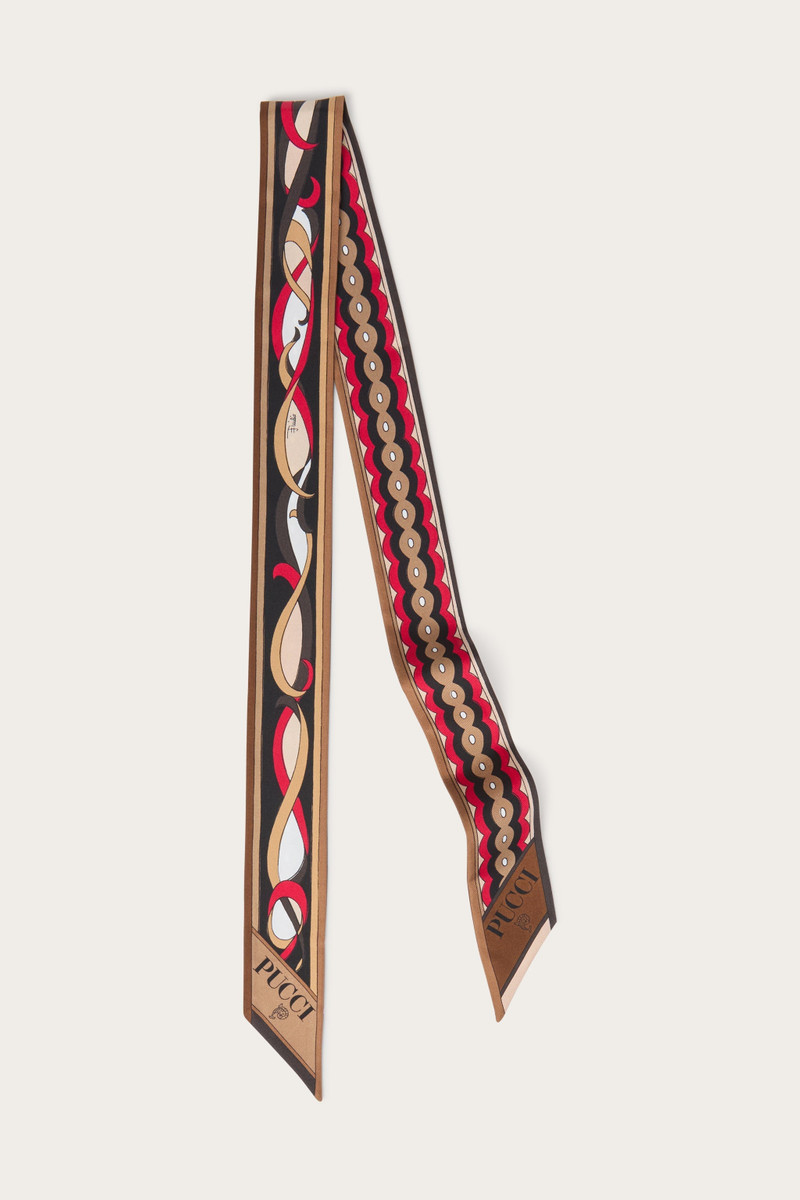 GIRANDOLE AND PAPIRO PRINT SILK TWILL SCARF 1