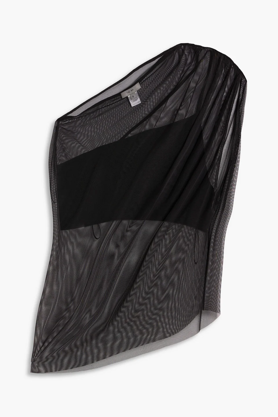 One-shoulder stretch-mesh top - 1