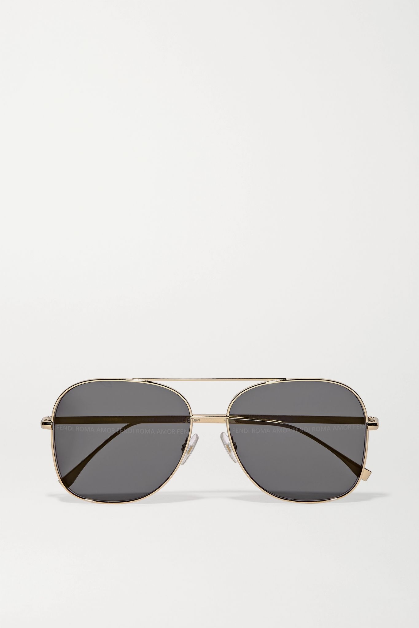 Aviator-style gold-tone sunglasses - 1