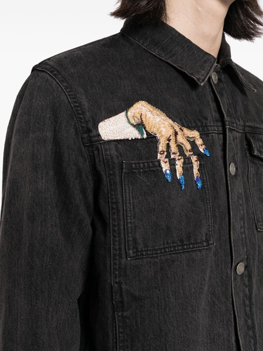 patch-detail wool-blend jacket - 5