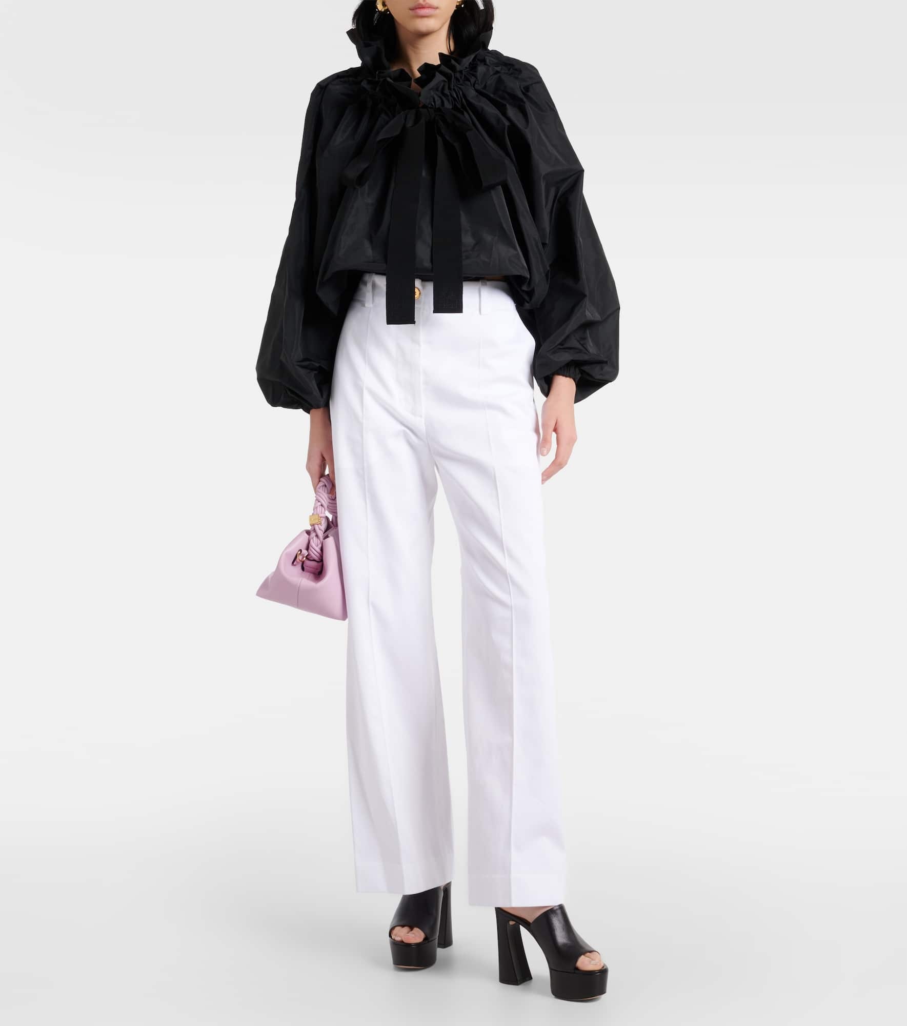 High-rise cotton wide-leg pants - 2