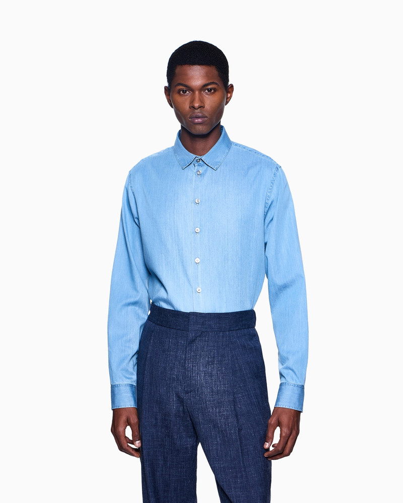 GIORGIO ARMANI REGULAR-FIT SHIRT IN COTTON DENIM outlook