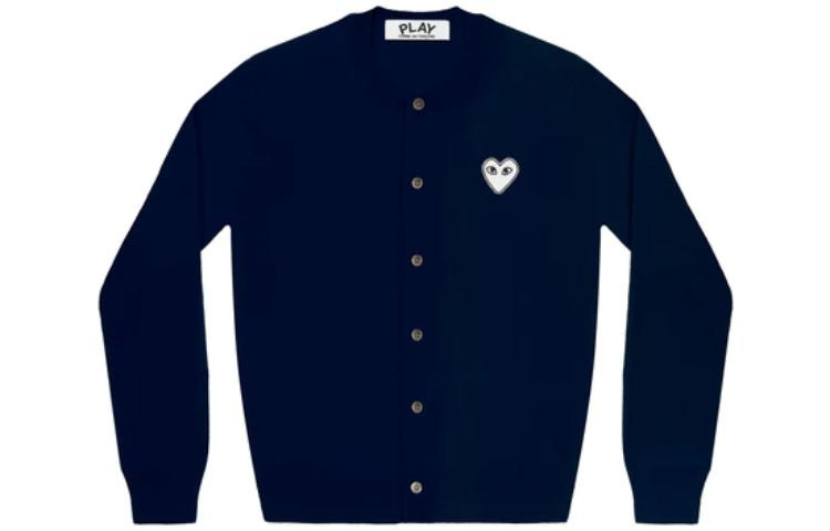 (WMNS) COMME des GARCONS PLAY Cardigan White heart 'Navy' AZ-N061-051-2 - 2