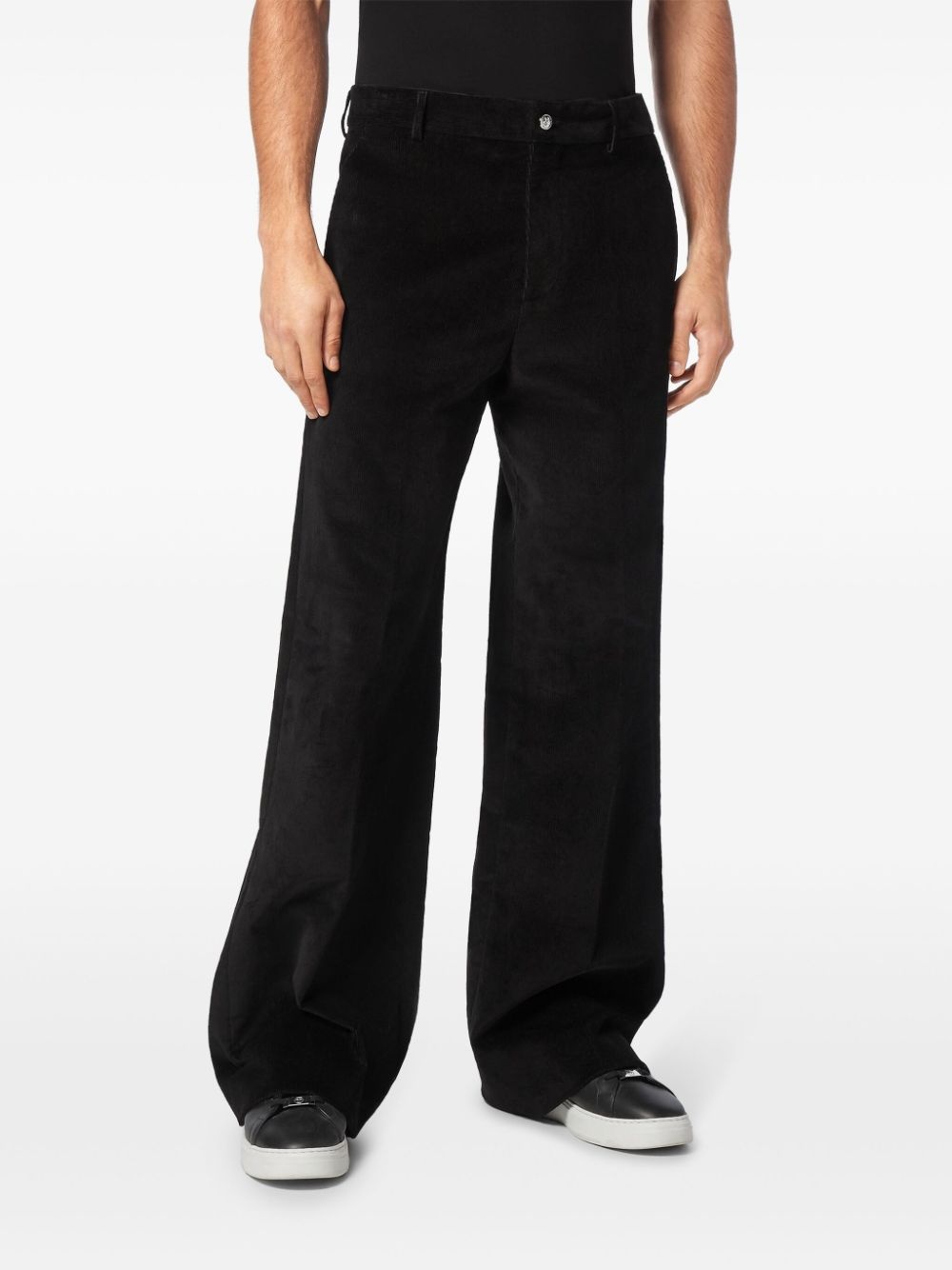 wide-leg velvet trousers - 3