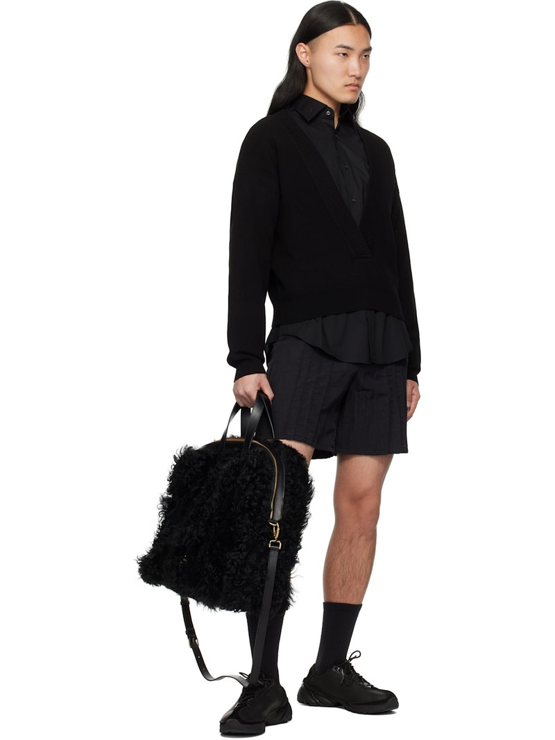lesugiatelier Black Pin Tuck Shorts outlook