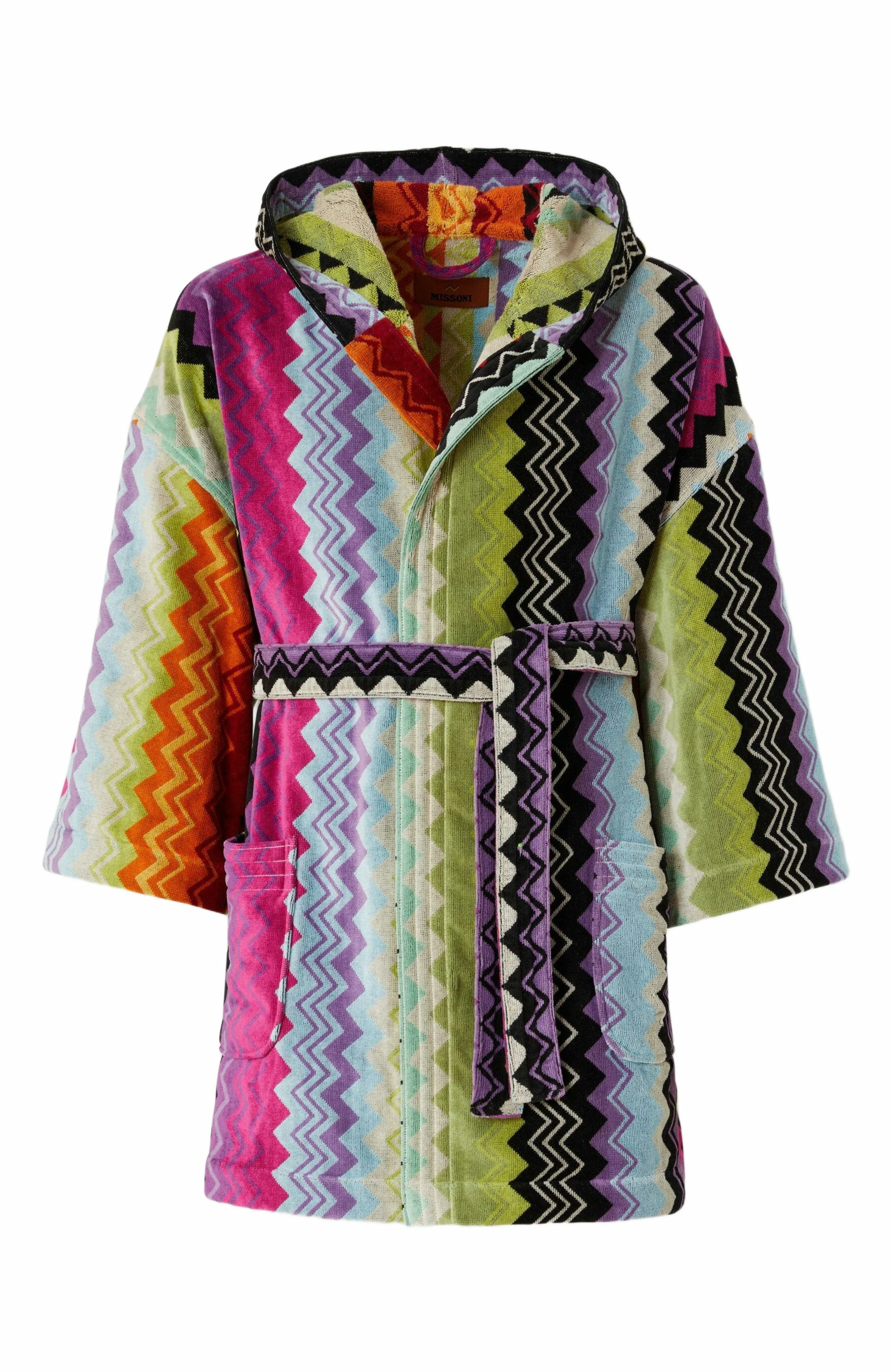 Missoni Home Giacomo Bathrobe In Cotton Terry With Zigzag Pattern in Orange at Nordstrom - 1
