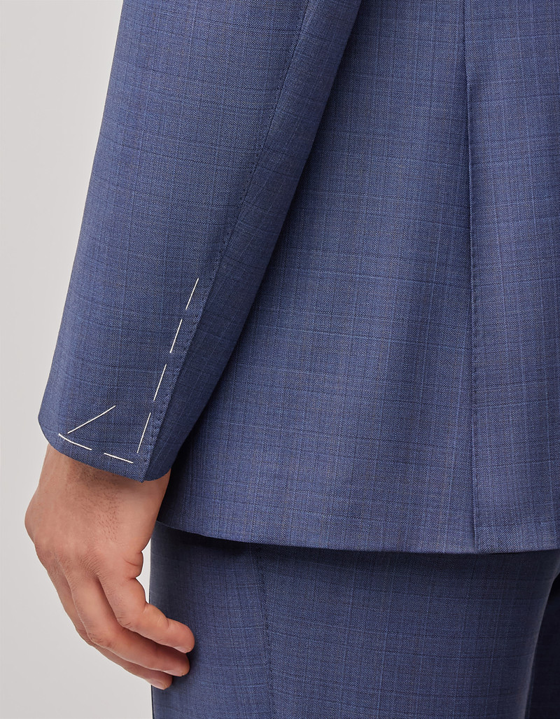 LIGHT BLUE DENIM-EFFECT WOOL REGULAR-FIT SUIT 77