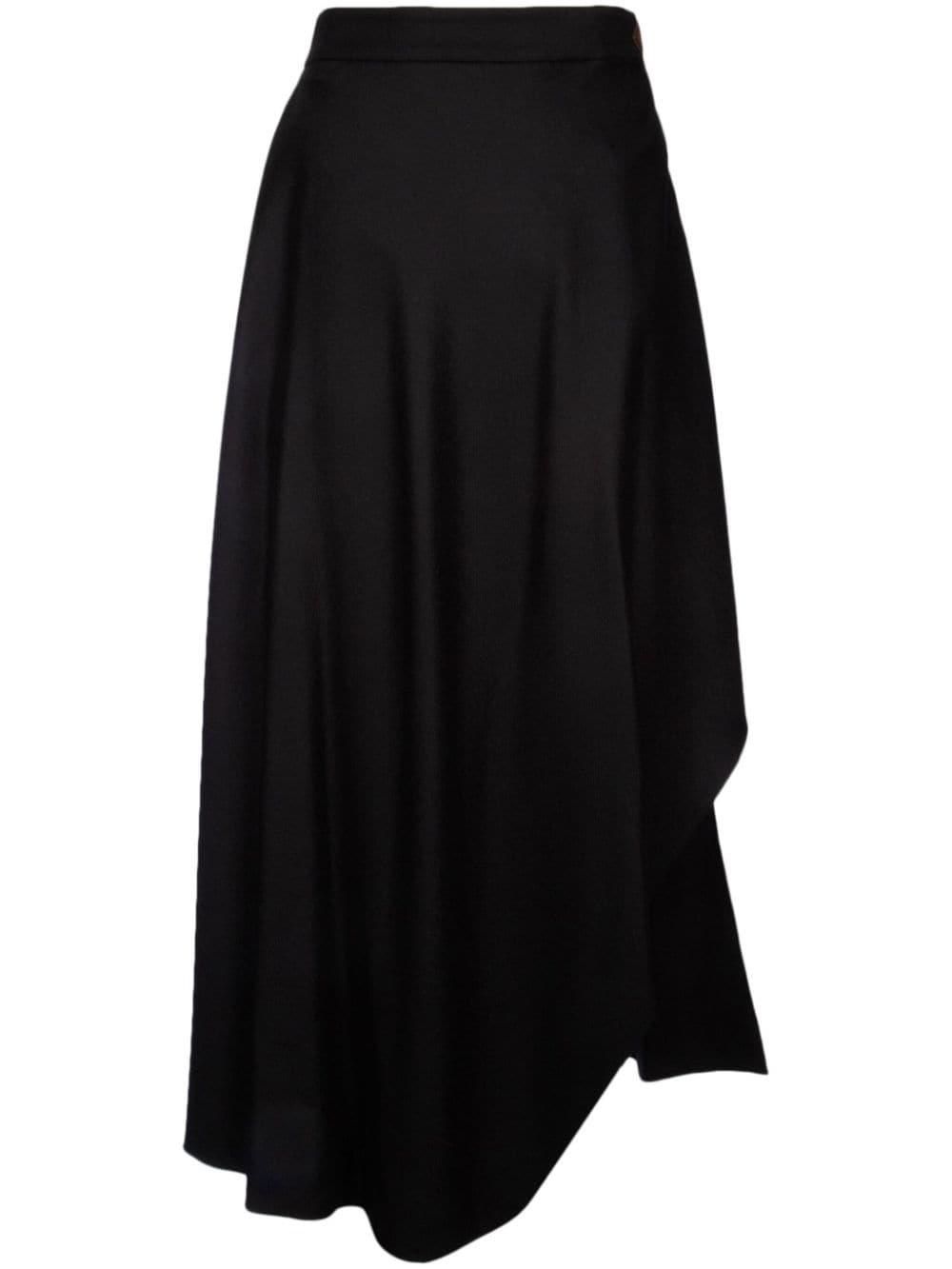 asymmetric cashmere midi skirt - 1