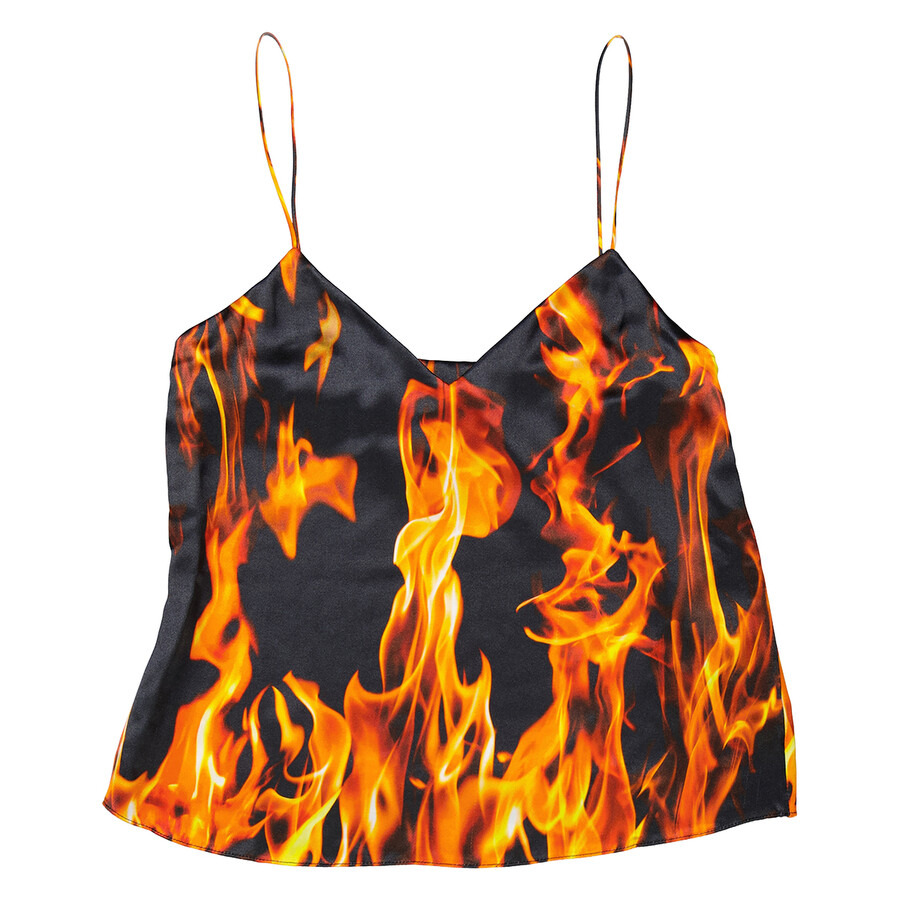 Vetements Ladies Fire Print Slip Top - 5