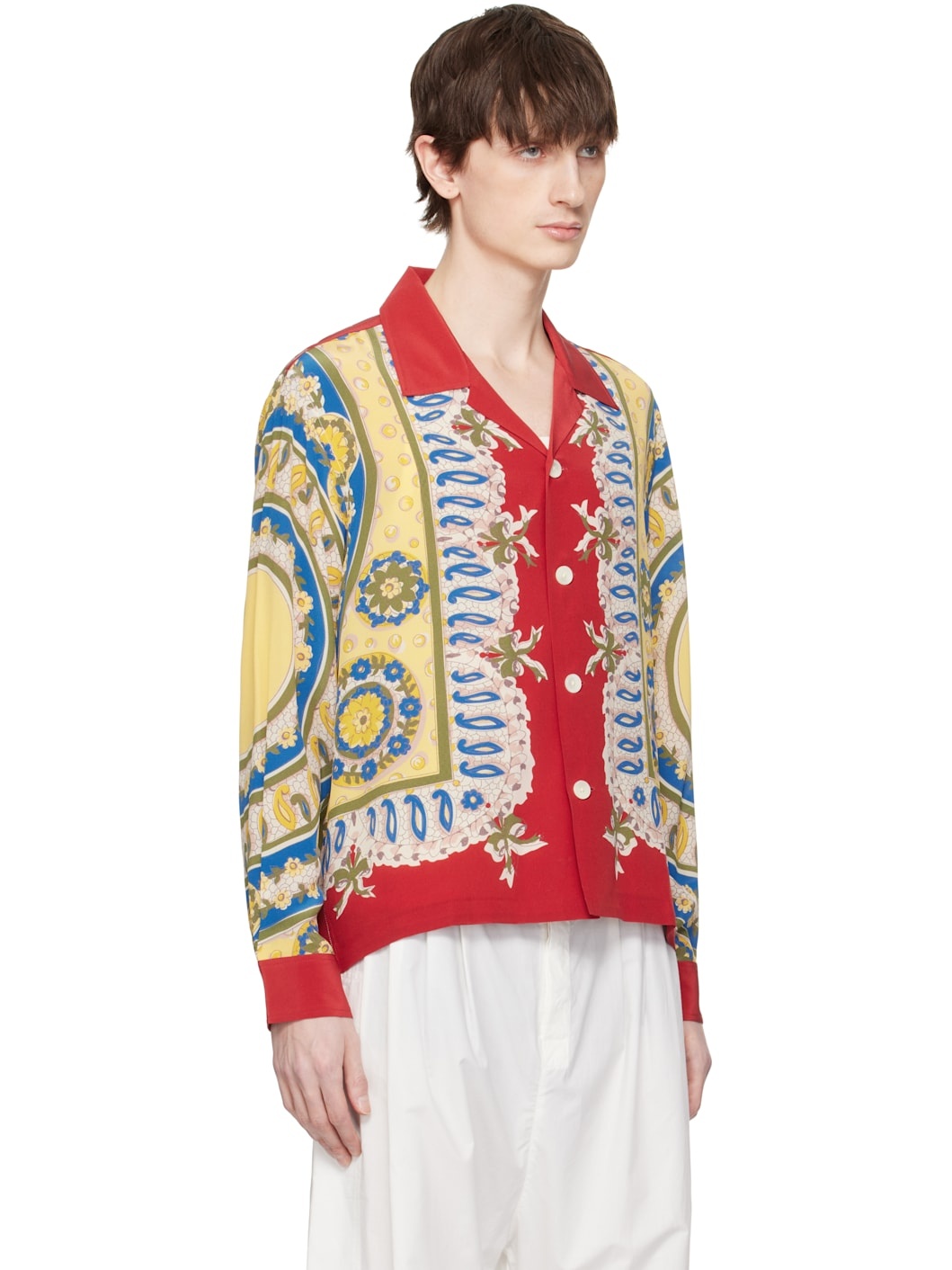 Red Bricolage Long Sleeve Shirt - 2