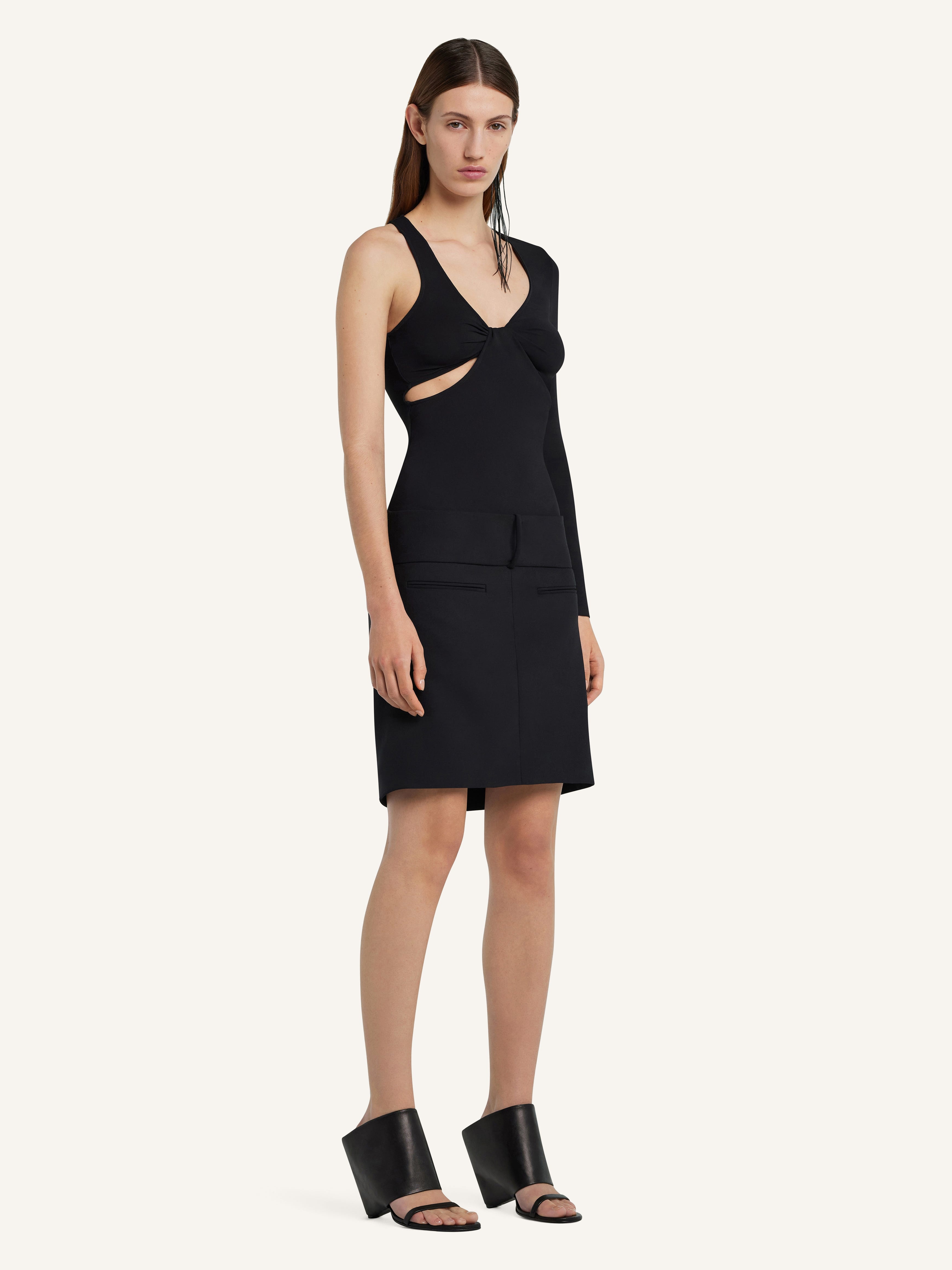 OBLIQUE DRAPED MINI SKIRT - 3