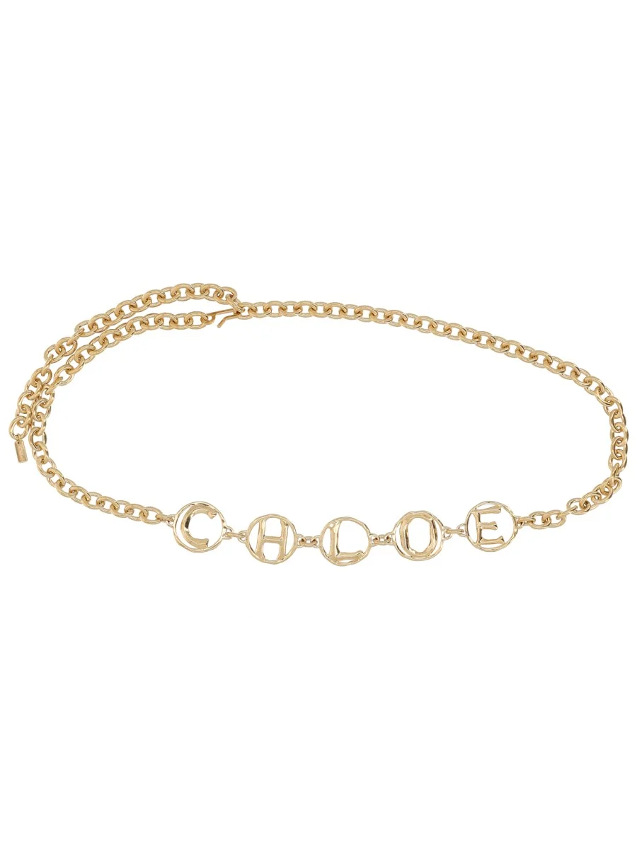 BRASS "CHLOÉ SCRIPT" BELT - 1