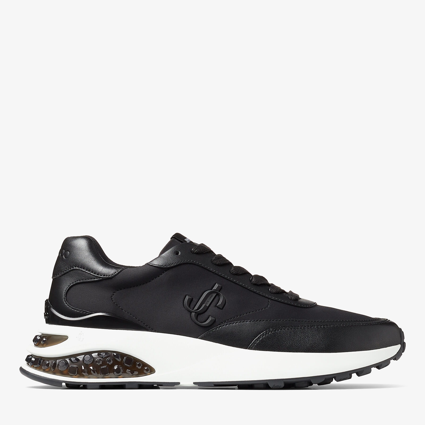 Memphis Lace Up/m
Black Neoprene and Leather Low-Top Trainers - 1