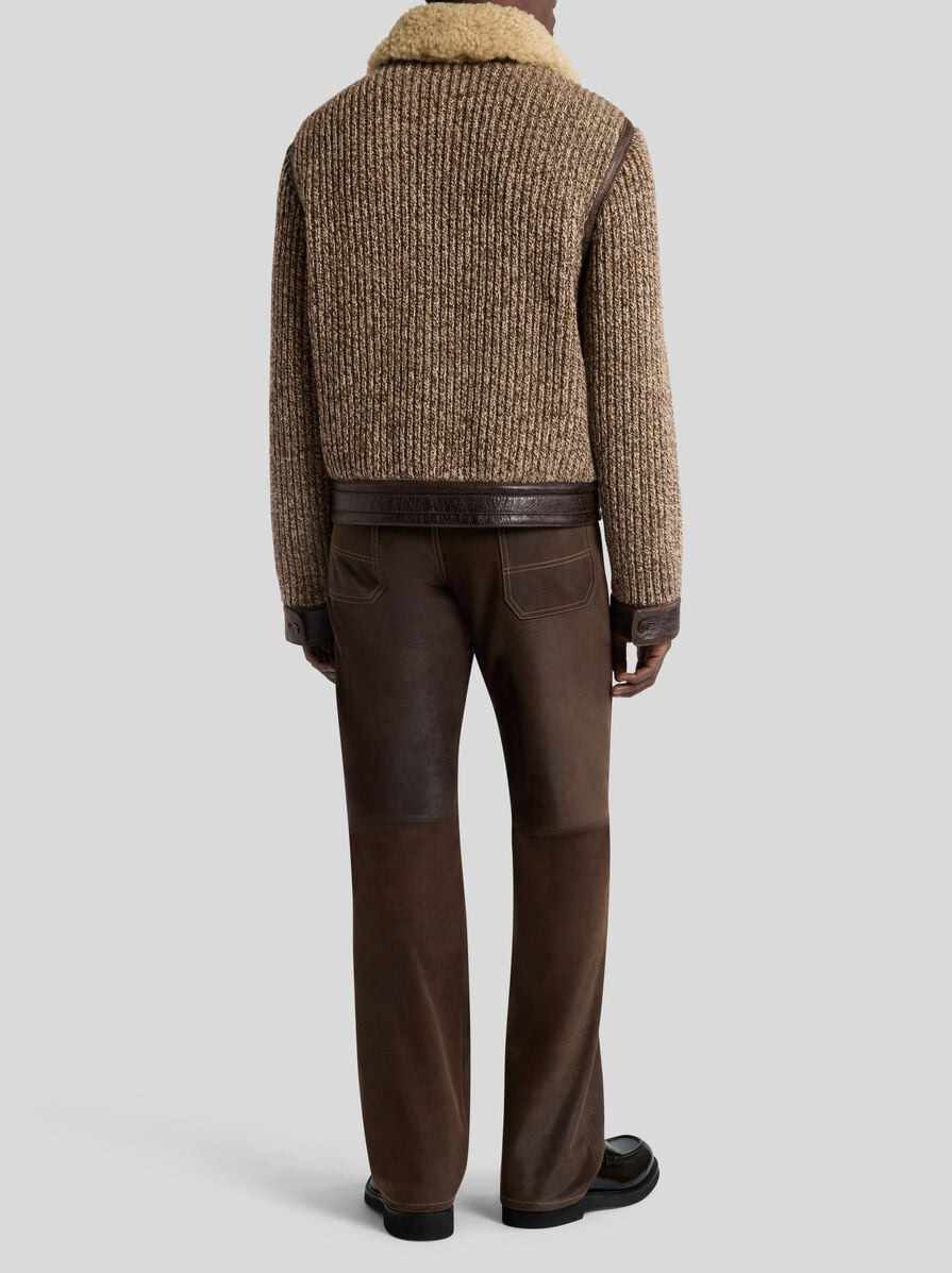 SHEARLING AND KNIT JACKET - 4