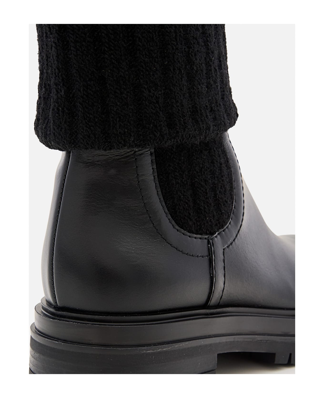 Calf And Knit Ankle Boots - 3