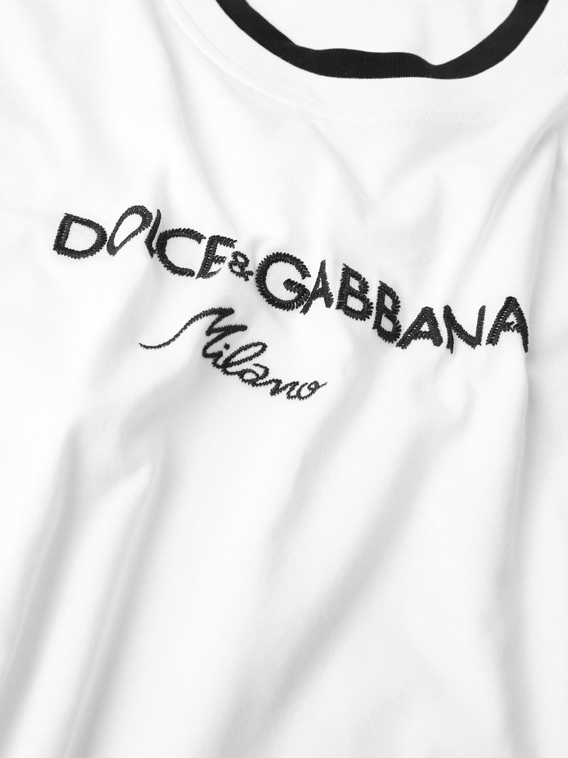 Logo-Embroidered Cotton-Jersey T-Shirt White 5