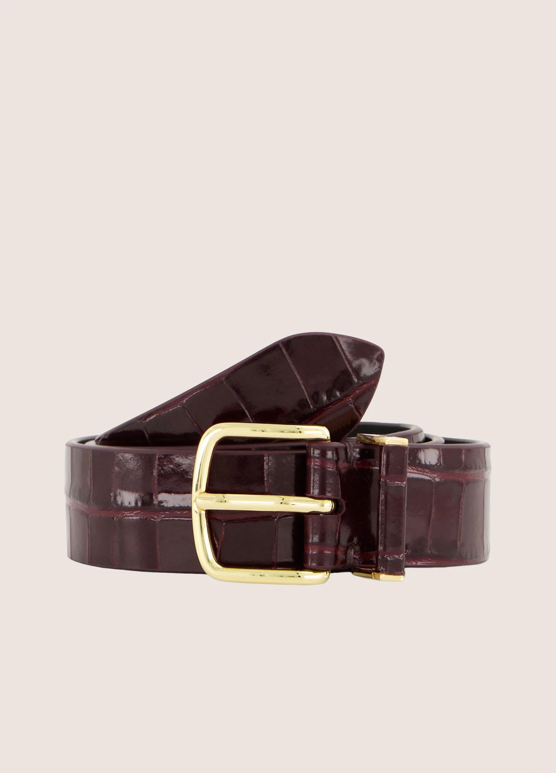 Women's Ellie 32mm Glazed Croc-Embossed Leather Belt - 1