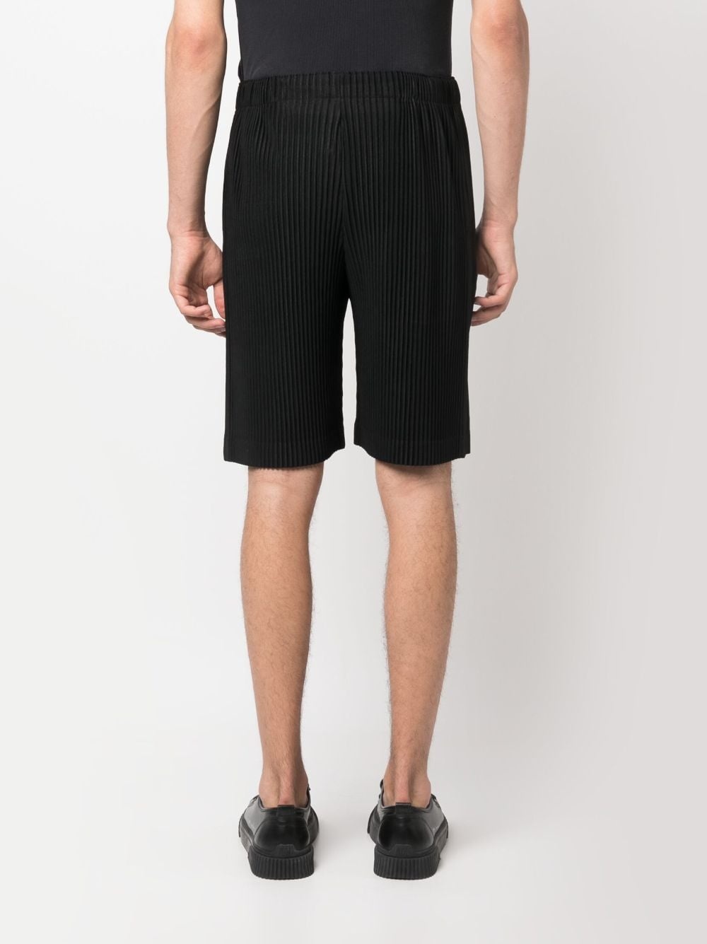 plissé straight-leg shorts - 4