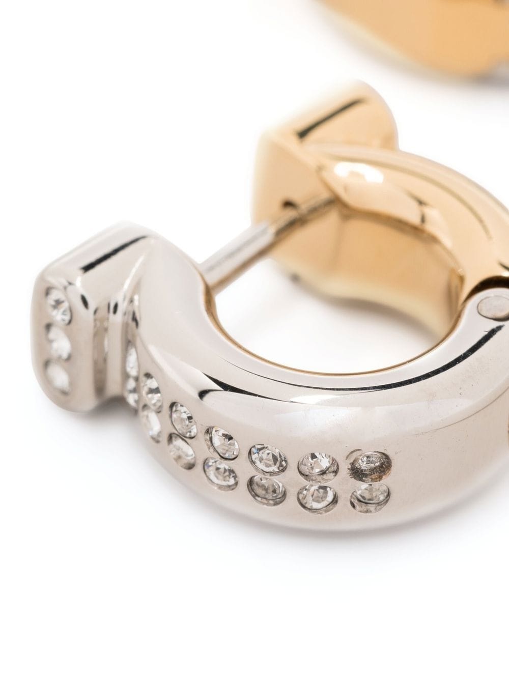 Gancini crystal-embellished hoop earrings - 3