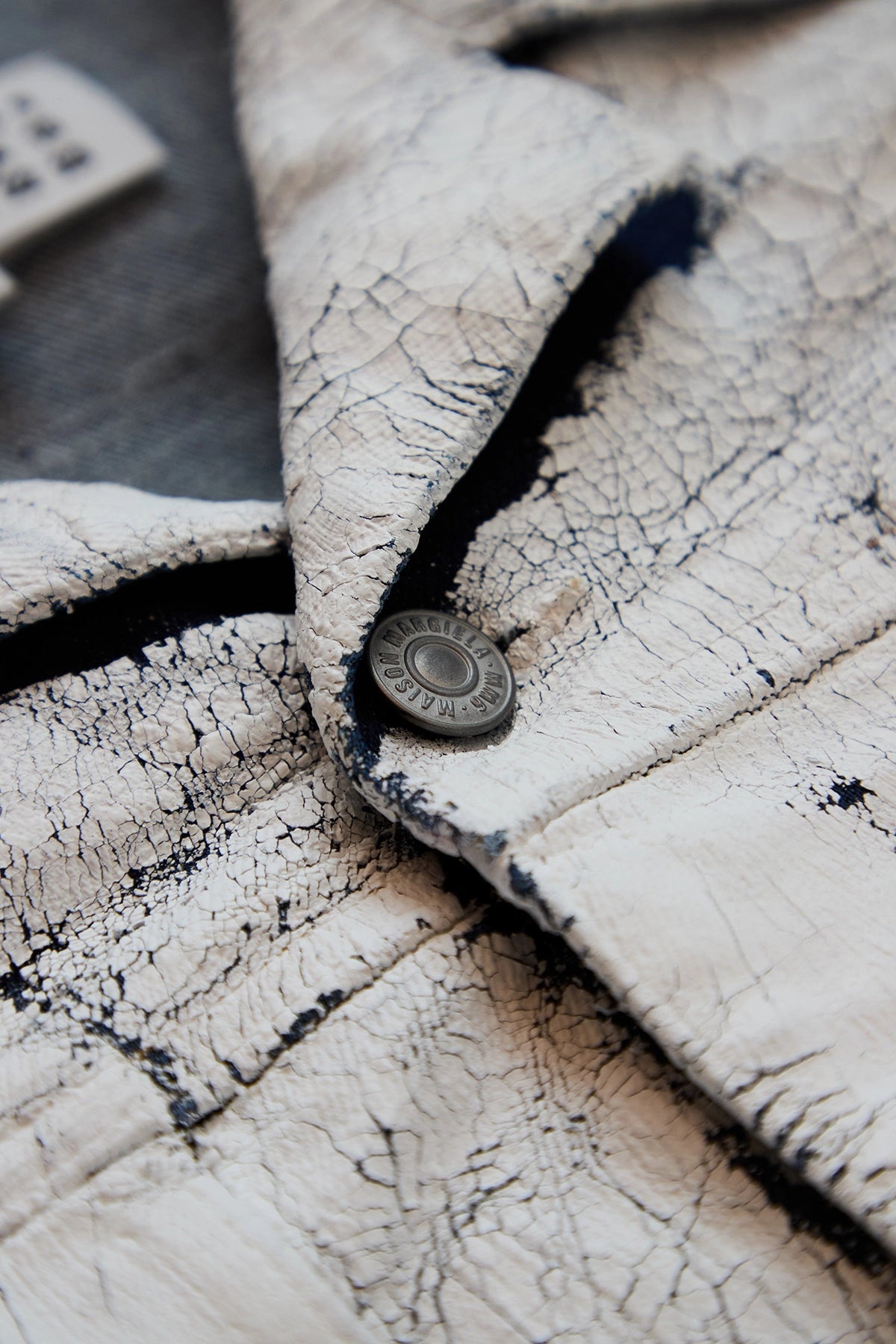 MM6 Maison Margiela Painted Trucker Jacket White - 3