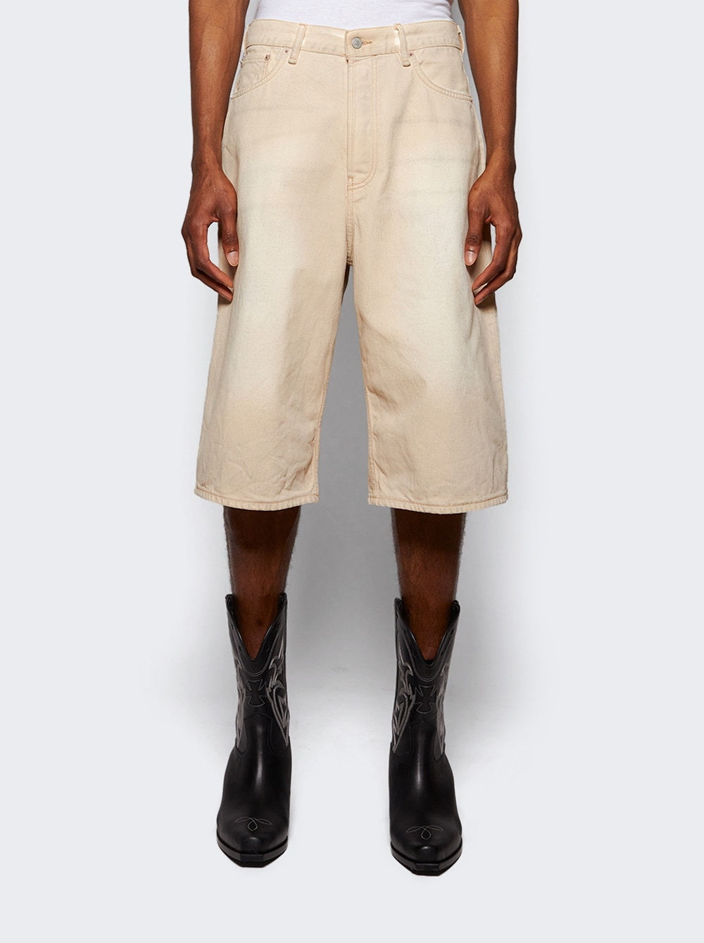 Denim Shorts Sand Beige - 2