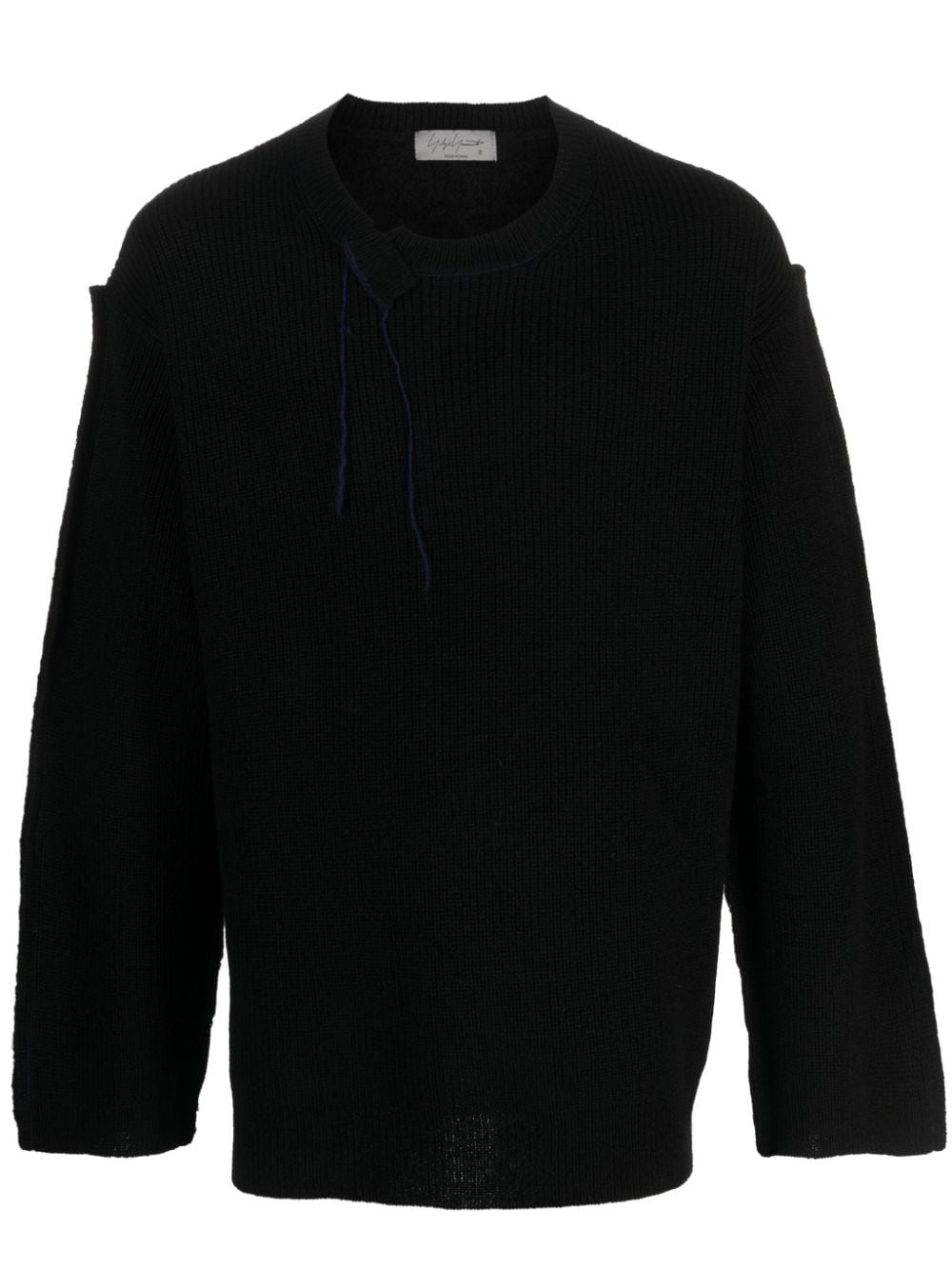 asymmetric-neck drop-shoulder jumper - 1