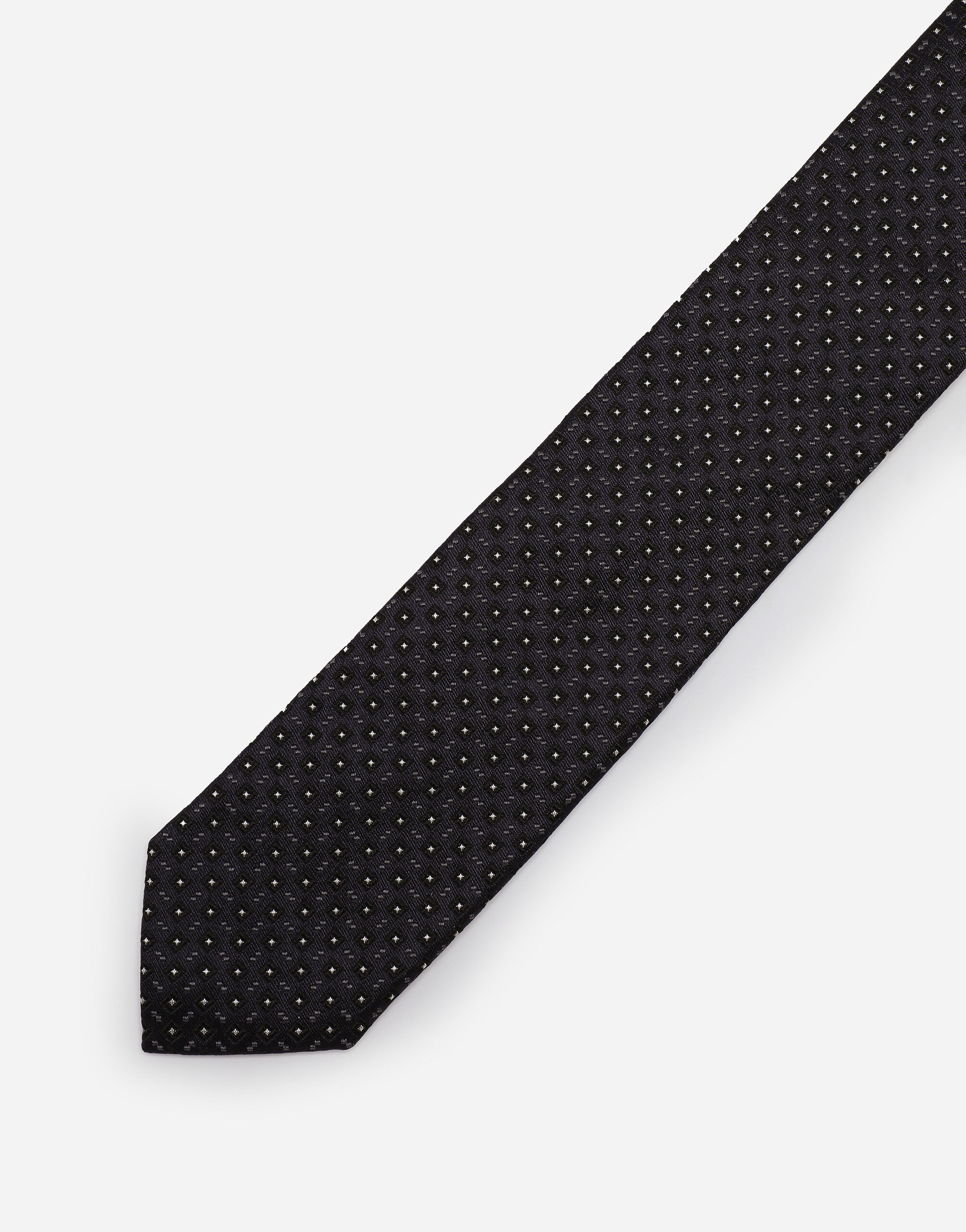 Silk jacquard tie with DG logo - 3