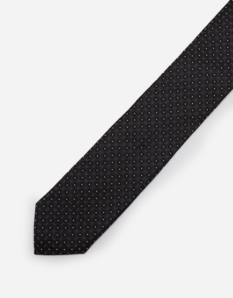 Silk jacquard tie with DG logo 3
